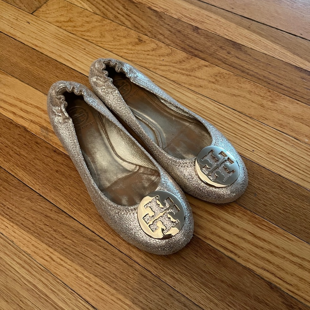 Tory Burch Gold Ballet Flats